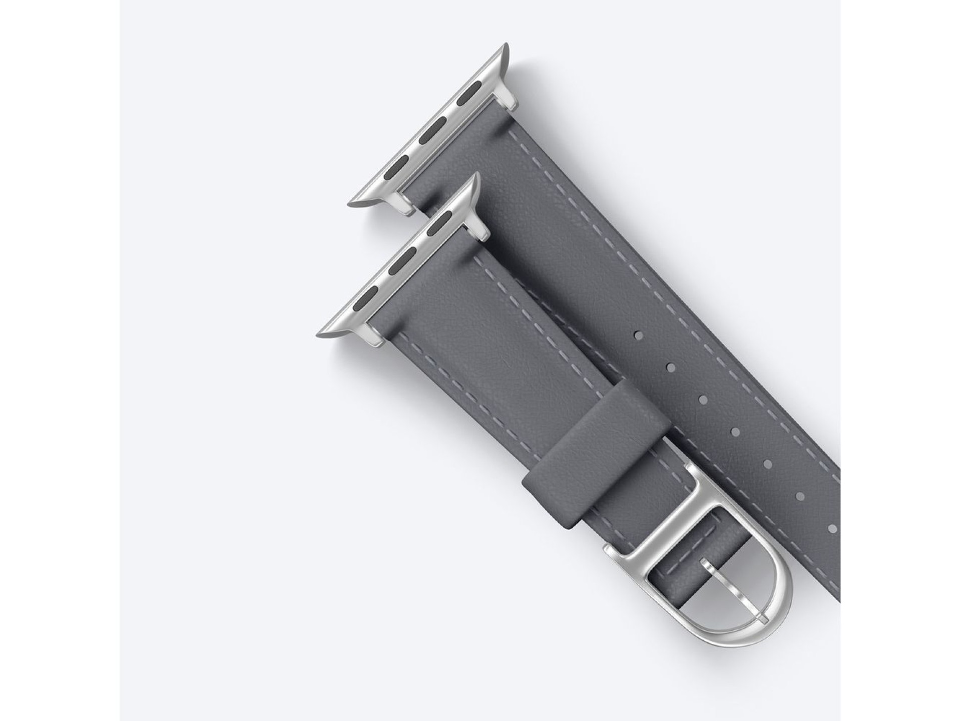 Correa de cuero AmazingThing Class Band para Apple Watch de 45/46/49 mm - Gris