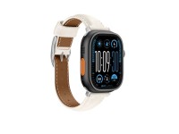 Pulseira de couro AmazingThing Class Band para Apple Watch 45/46/49 mm - Bege Claro Pulseira de couro AmazingThing Class Band para Apple Watch 45/46/49 mm - Bege Claro