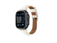 Pulseira de couro AmazingThing Class Band para Apple Watch 45/46/49 mm - Bege Claro Pulseira de couro AmazingThing Class Band para Apple Watch 45/46/49 mm - Bege Claro