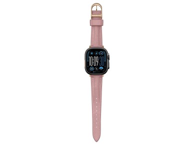 Pulseira de couro AmazingThing Class Band para Apple Watch 45/46/49 mm - Rosa