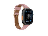 Pulseira de couro AmazingThing Class Band para Apple Watch 45/46/49 mm - Rosa