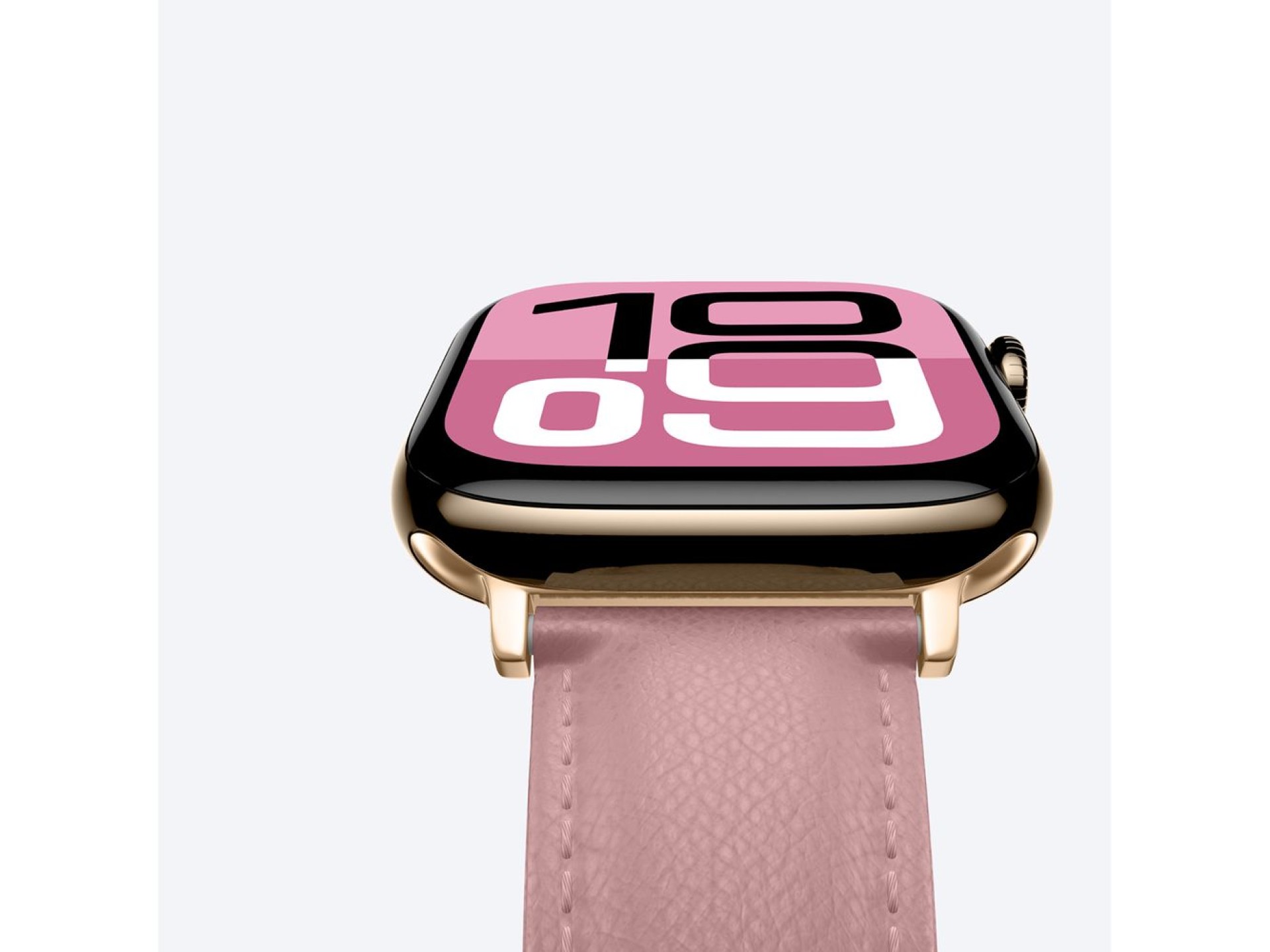 Pulseira de couro AmazingThing Class Band para Apple Watch 45/46/49 mm - Rosa