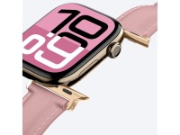 Pulseira de couro AmazingThing Class Band para Apple Watch 45/46/49 mm - Rosa