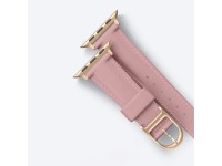 Pulseira de couro AmazingThing Class Band para Apple Watch 45/46/49 mm - Rosa