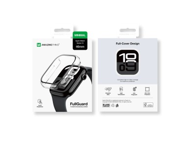 Capa de vidro AmazingThing Radix para Apple Watch 46mm - Transparente