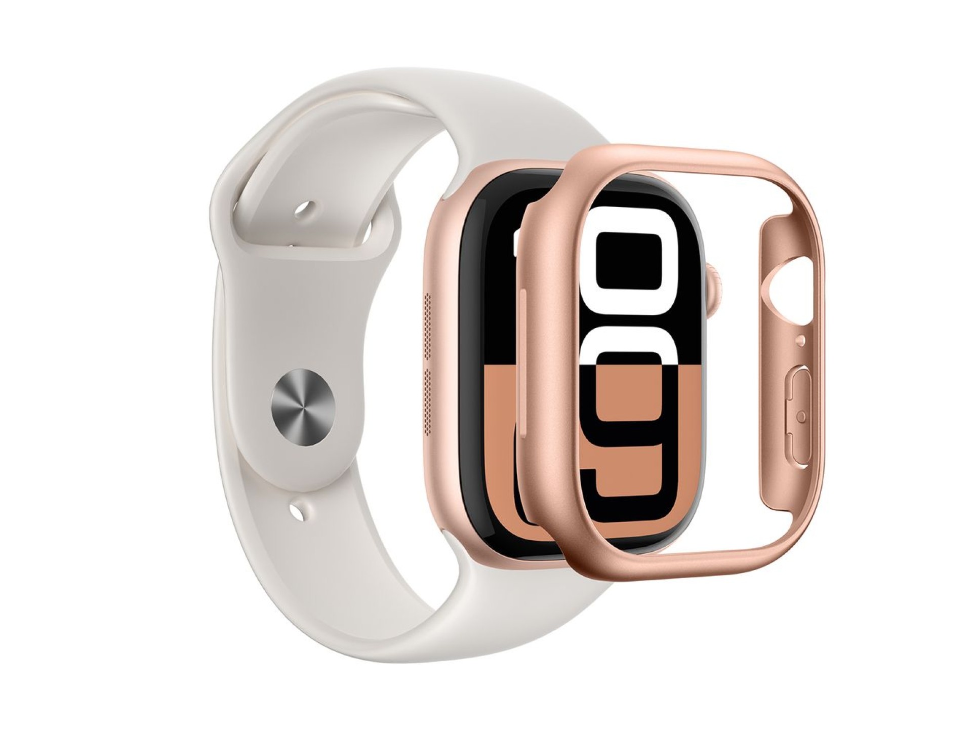 Funda minimalista AmazingThing para Apple Watch de 46 mm – Oro rosa