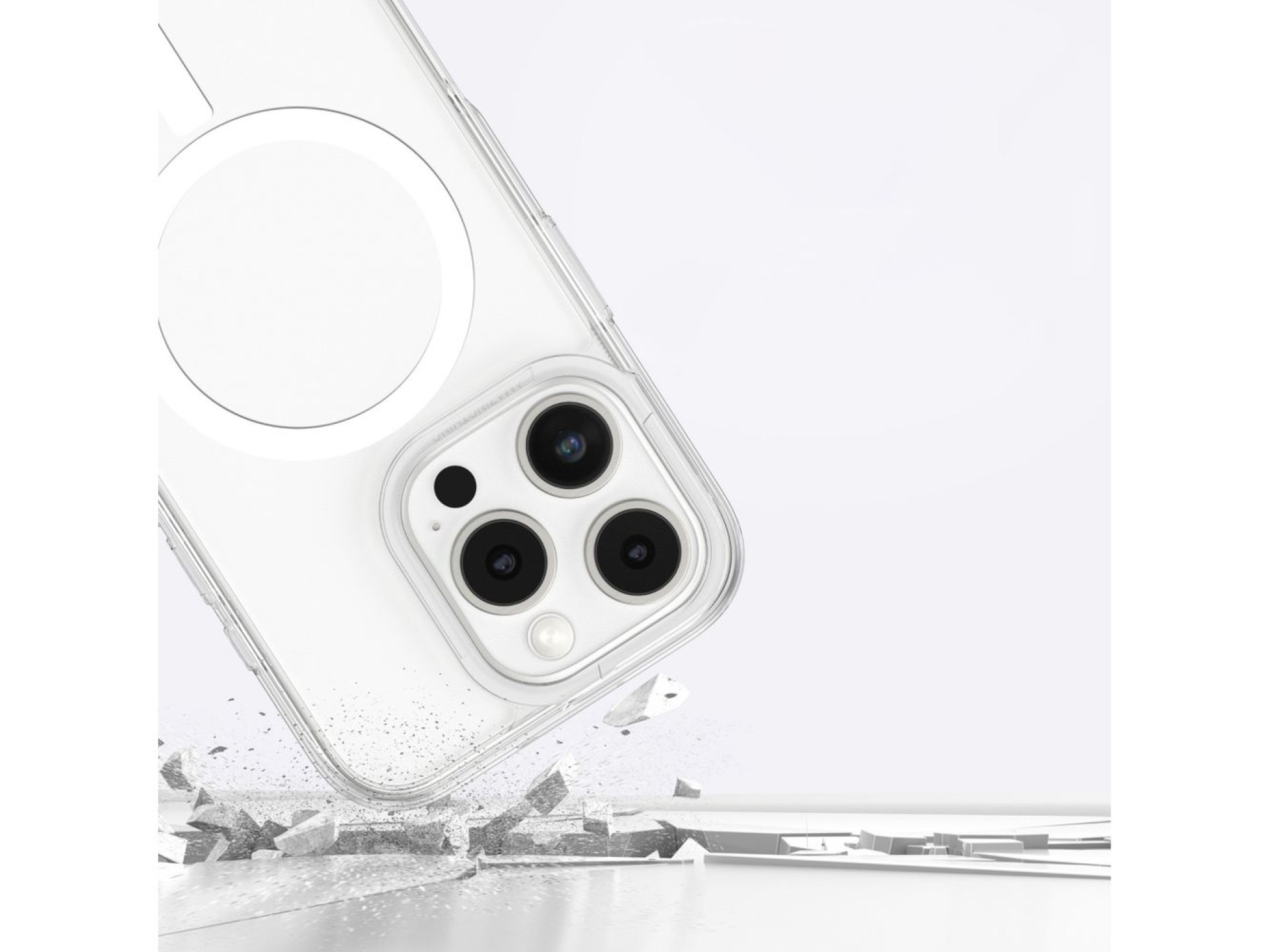 AmazingThing Minimal Mag Case with Magnetic Ring for iPhone 16 Pro Max - Transparent