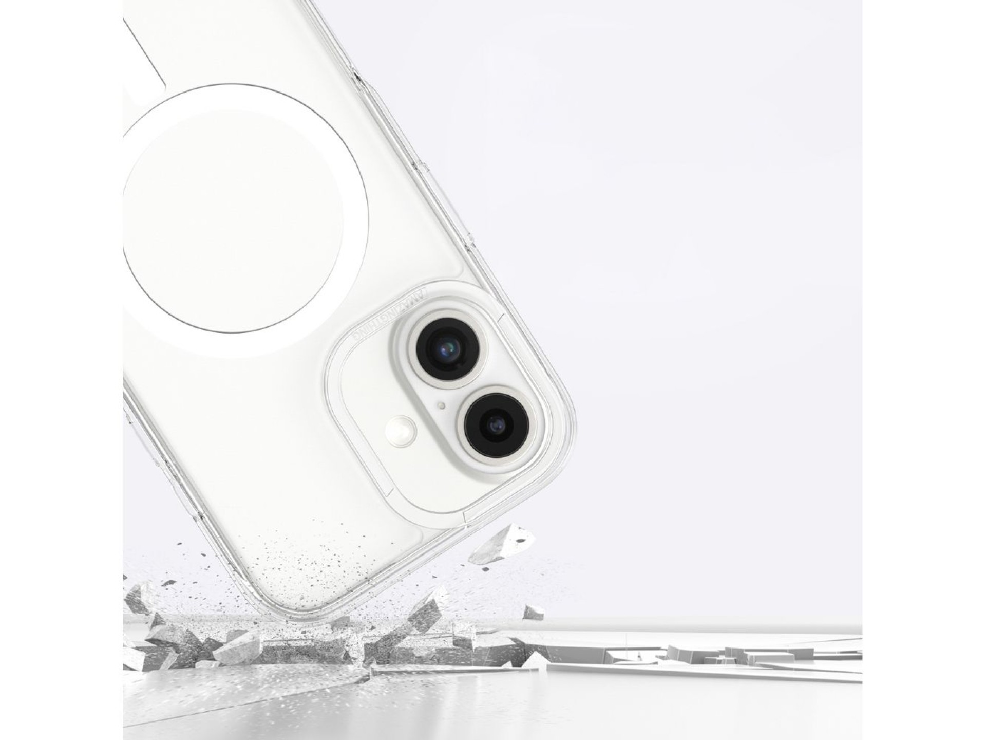 Capa AmazingThing Minimal Mag com Anel Magnético para iPhone 16 Plus - Transparente
