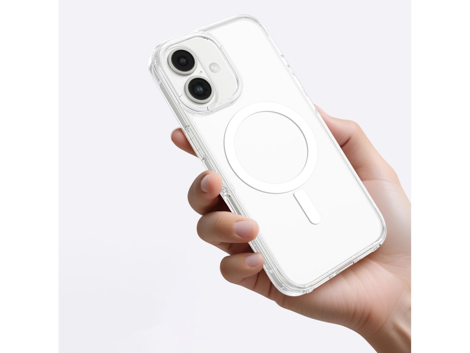 Capa AmazingThing Minimal Mag com Anel Magnético para iPhone 16 - Transparente