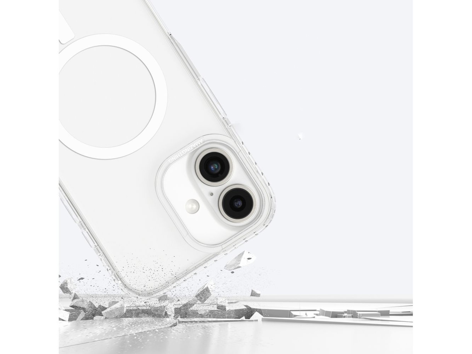 Funda AmazingThing Titan Pro Mag con anillo magnético para iPhone 16 - Transparente
