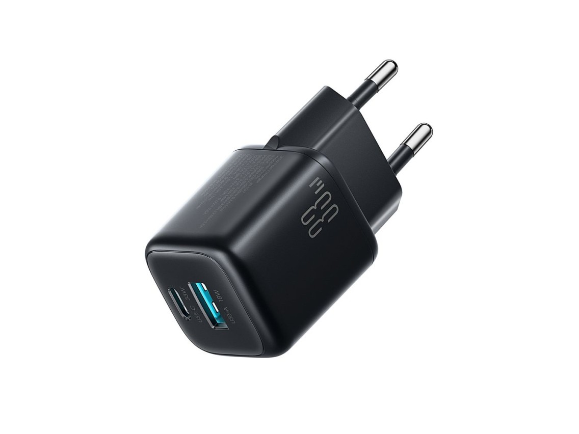 Carregador de parede Joyroom JR-TG7 33W USB-A + USB-C - Preto