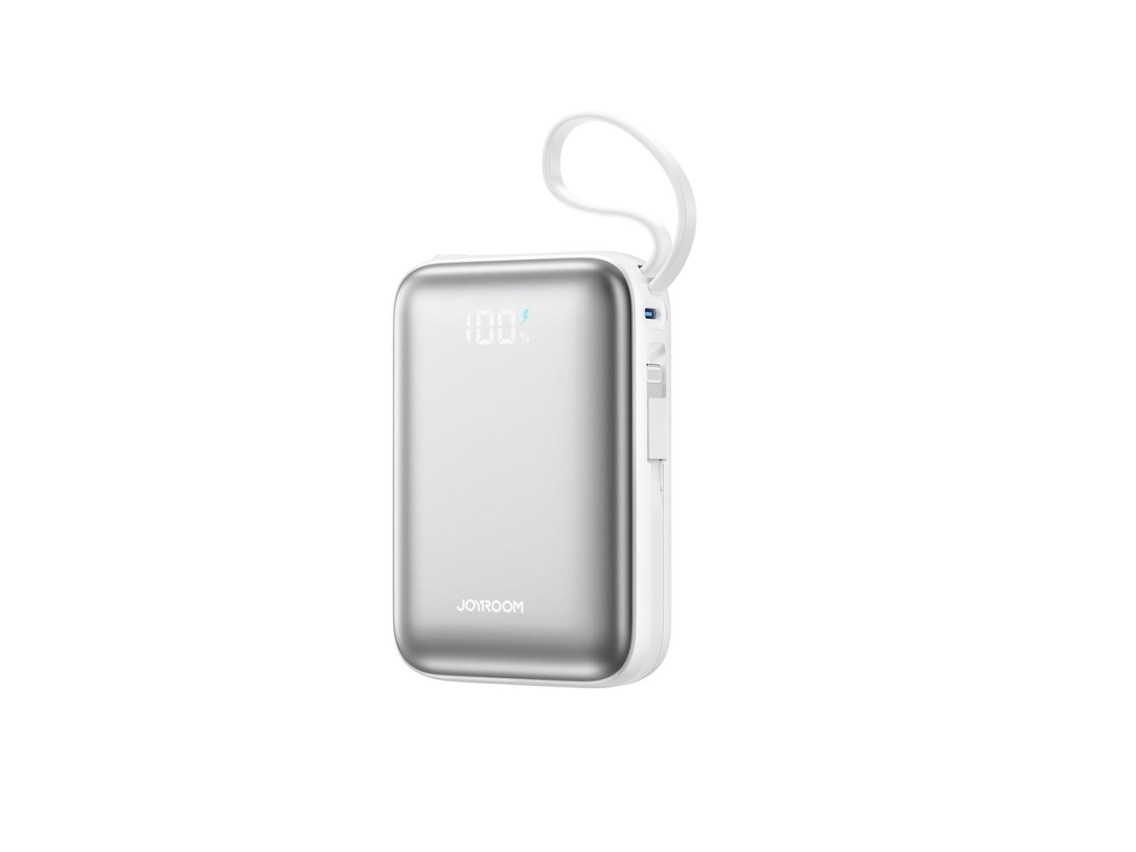 Batería externa Joyroom JR-PBF29 de 20000 mAh y 22,5 W con doble cable - Blanca