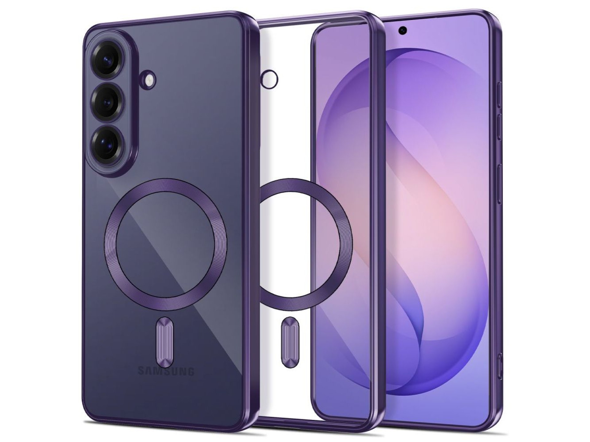 Funda Tech-Protect MagFlex MagSafe para Samsung Galaxy S26 - Morado transparente