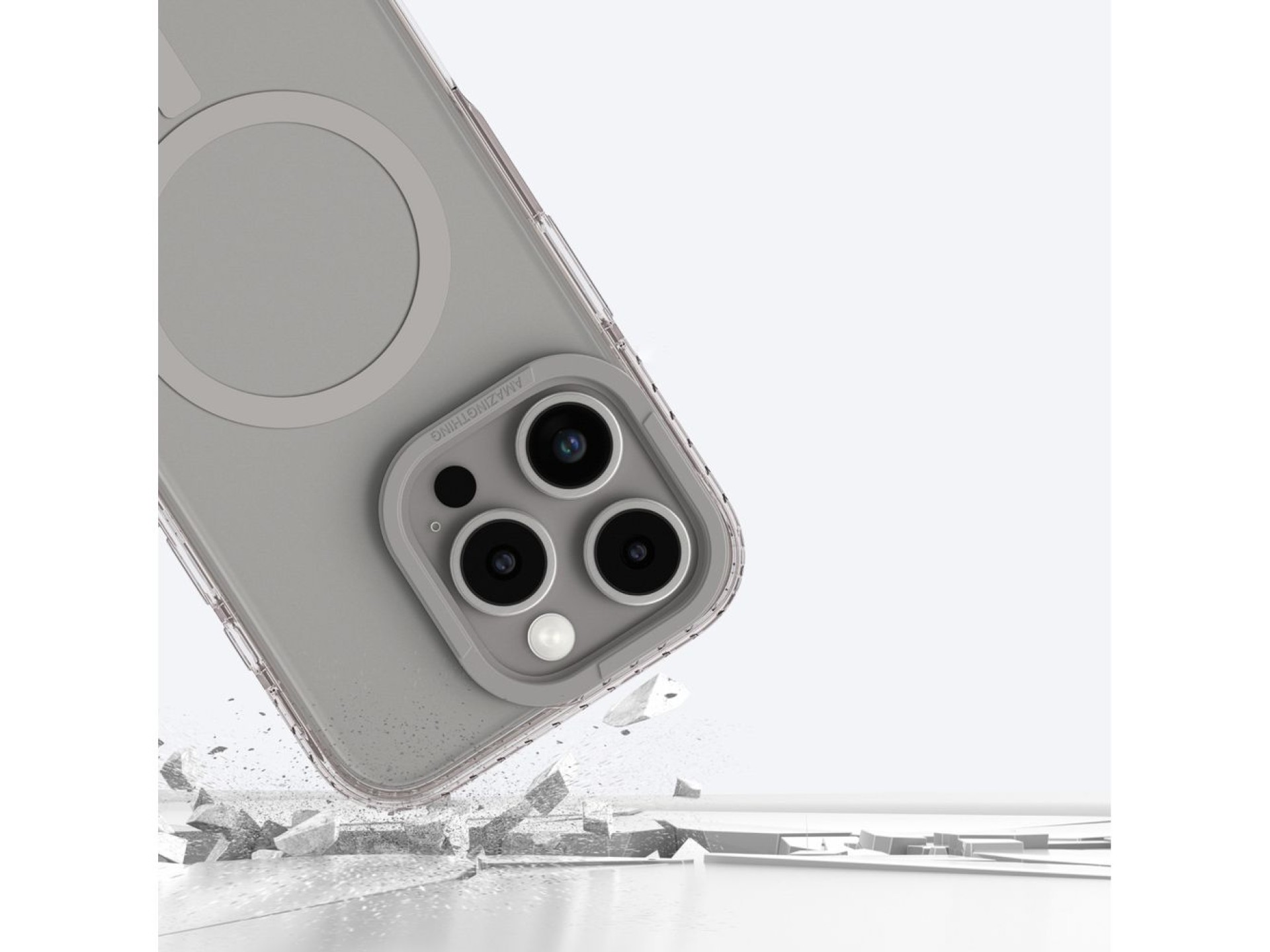 Funda AmazingThing Titan Pro Mag con anillo magnético para iPhone 16 Pro - Gris
