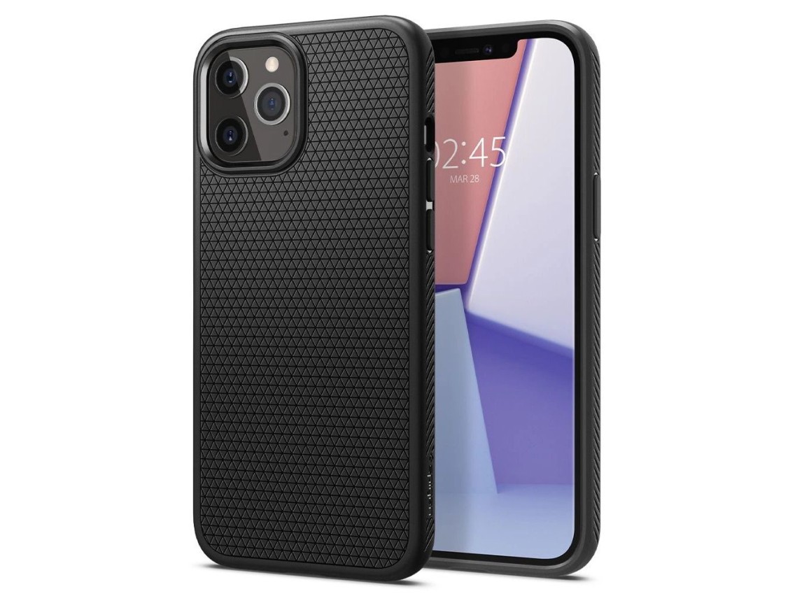 Capa Spigen Liquid Air para iPhone 12 / iPhone 12 Pro - Preto Fosco