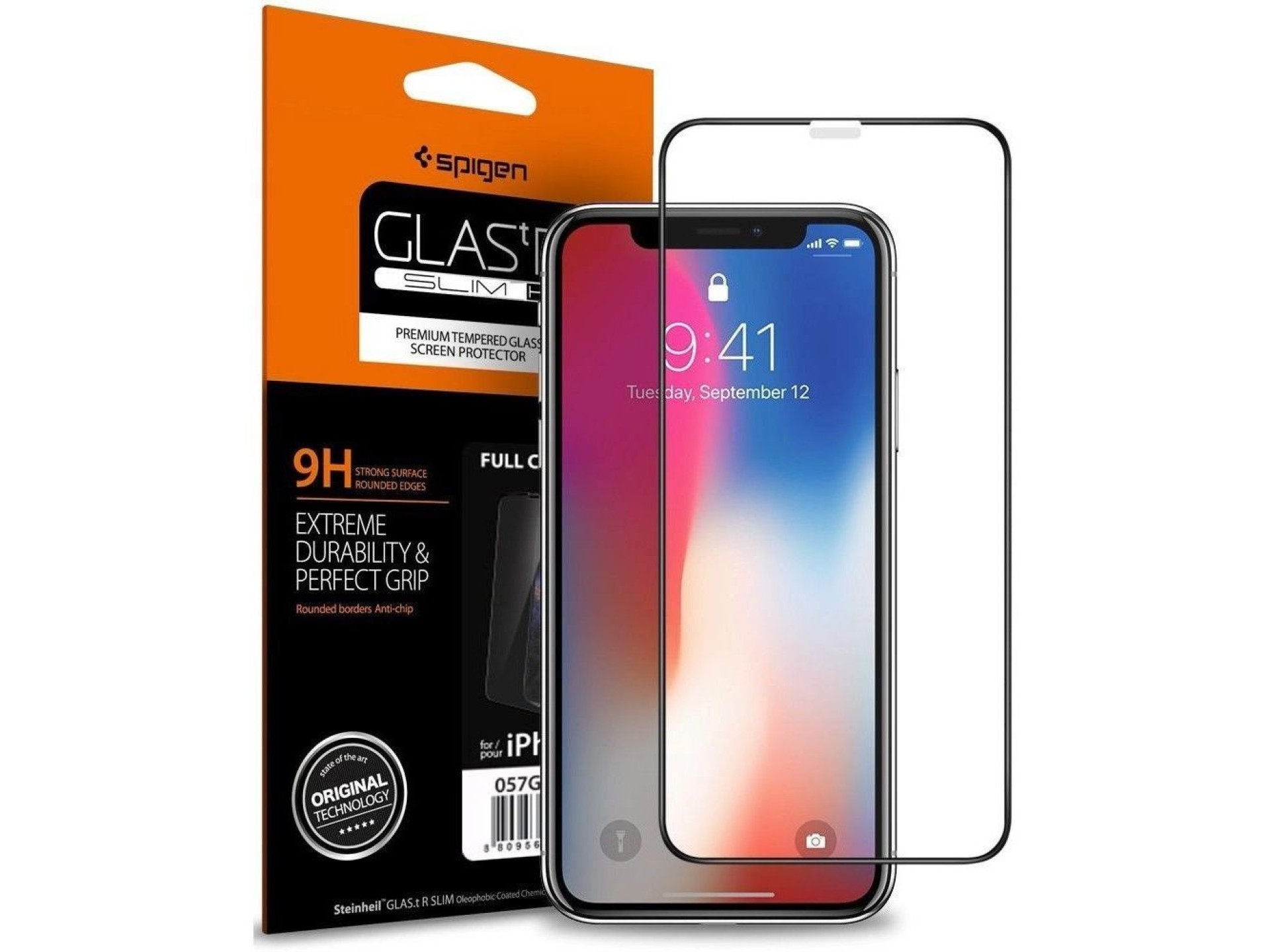Spigen Glass FC Tempered Glass with Black Frame for iPhone X / XS / 11 Pro