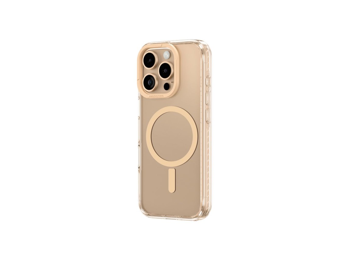 Capa AmazingThing Titan Pro Mag com anel magnético para iPhone 16 Pro Max - Ouro Rosa