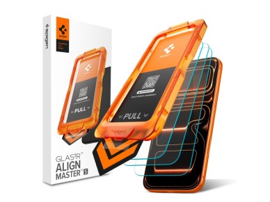 Spigen Glas.tR AlignMaster Slim Paquete de 3 protectores de pantalla de vidrio templado para iPhone 