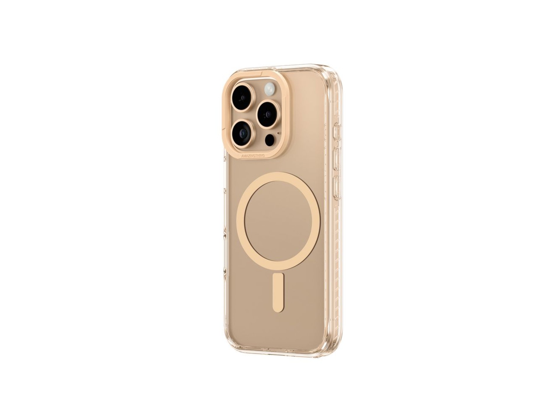 Capa AmazingThing Titan Pro Mag com anel magnético para iPhone 16 Pro - Ouro Rosa
