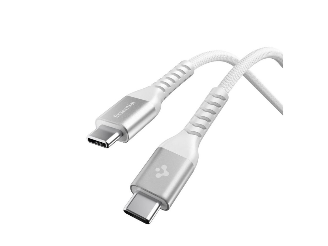 Cable Spigen EB10010CCA Essential USB-C / USB-C de 100 W y 100 cm - Blanco