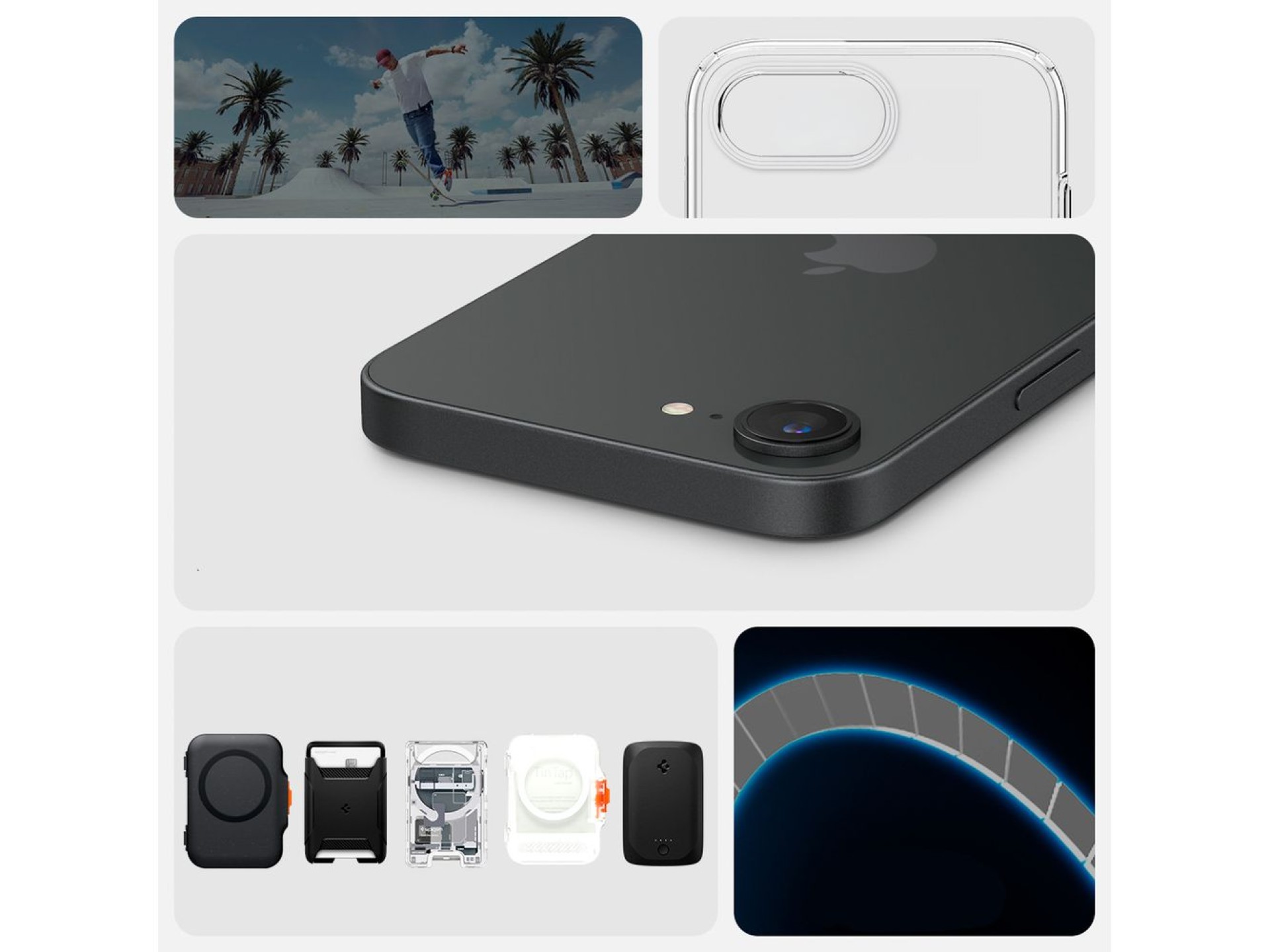 Capa Spigen Crystal Flex MagSafe para iPhone 17e / 16e - Transparente