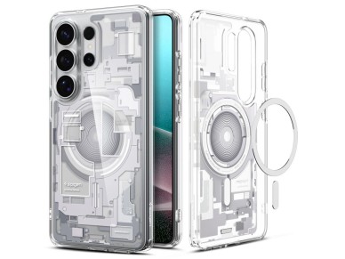 Funda Spigen Ultra Hybrid Mag MagSafe para Samsung Galaxy S26 Ultra Zero One - Transparente y blanca