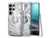 Funda Spigen Ultra Hybrid Mag MagSafe para Samsung Galaxy S26 Ultra Zero One - Transparente y blanca