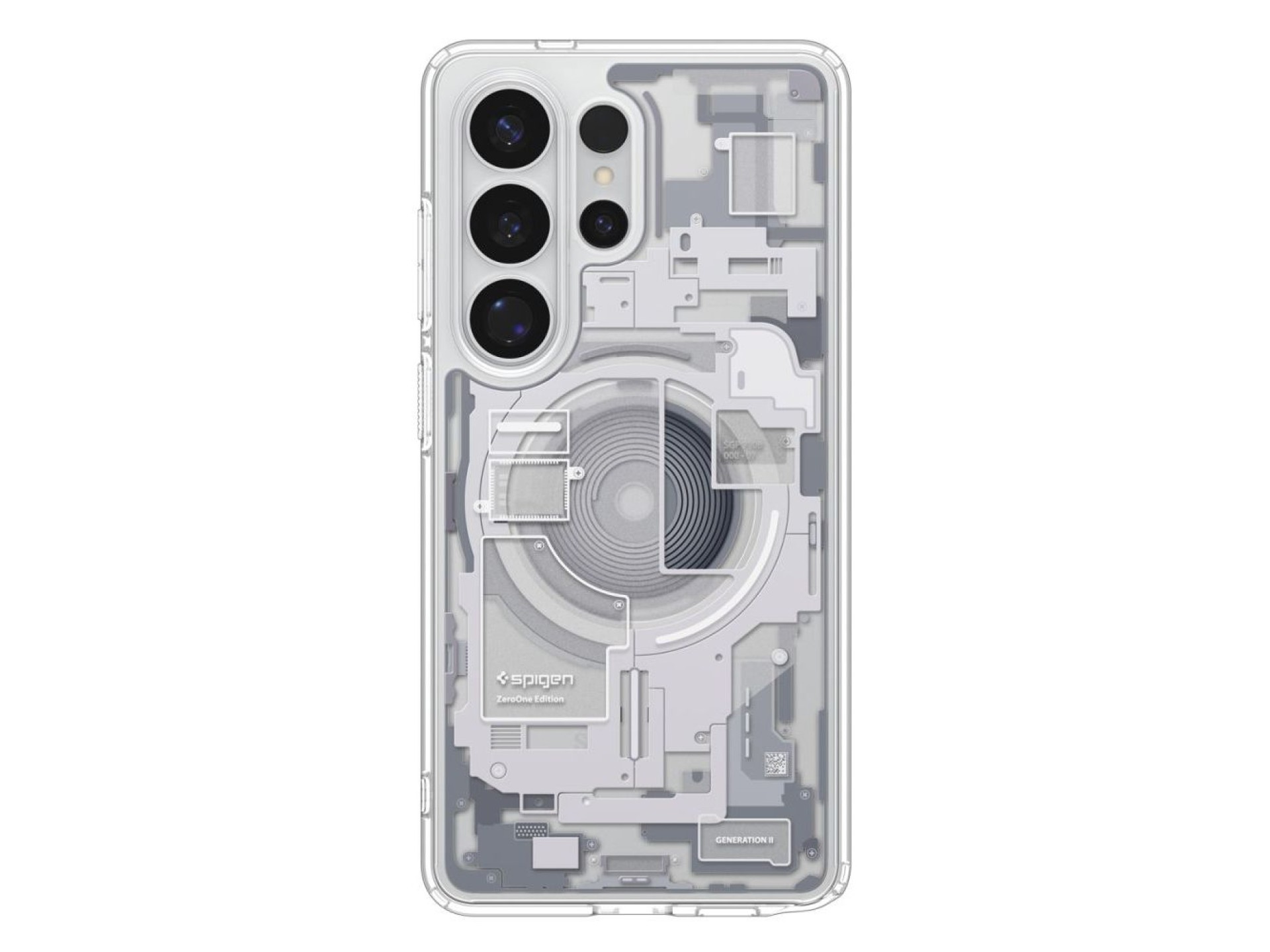Capa Spigen Ultra Hybrid Mag MagSafe para Samsung Galaxy S26 Ultra Zero One - Transparente e Branca