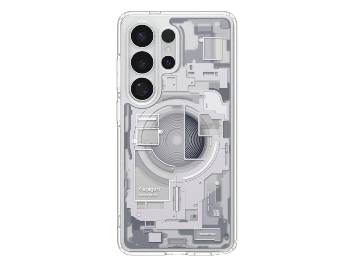 Capa Spigen Ultra Hybrid Mag MagSafe para Samsung Galaxy S26 Ultra Zero One - Transparente e Branca
