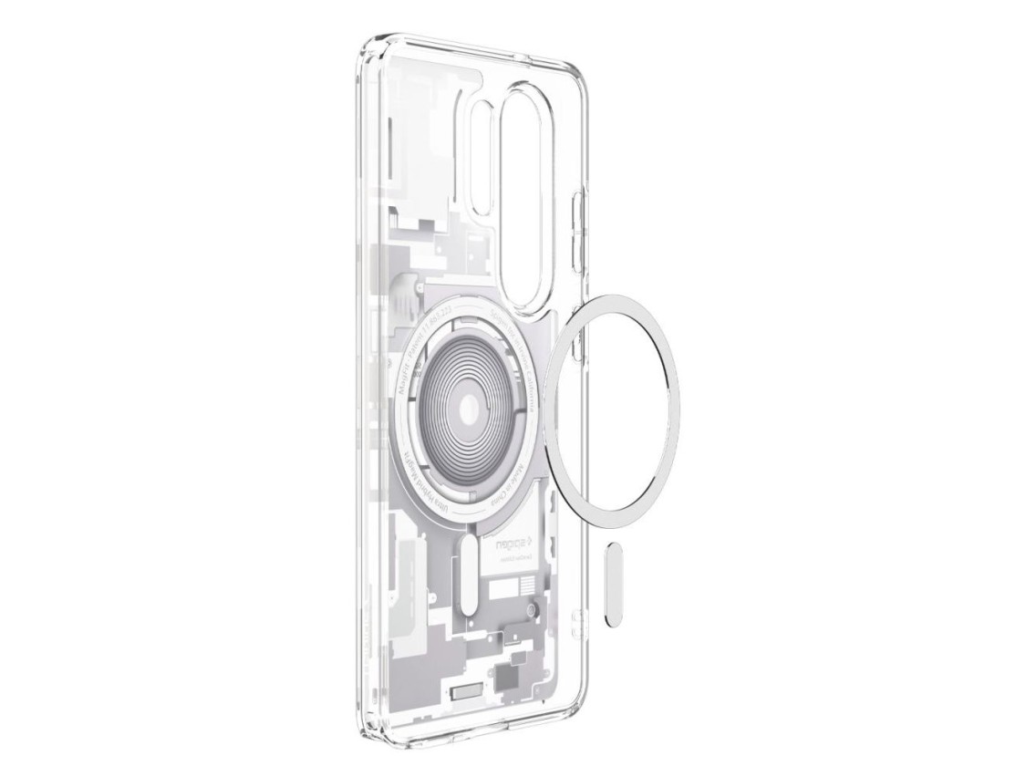 Capa Spigen Ultra Hybrid Mag MagSafe para Samsung Galaxy S26 Ultra Zero One - Transparente e Branca