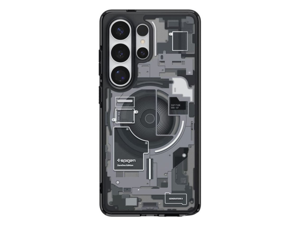 Funda Spigen Ultra Hybrid Mag MagSafe para Samsung Galaxy S26 Ultra Zero One - Negro transparente