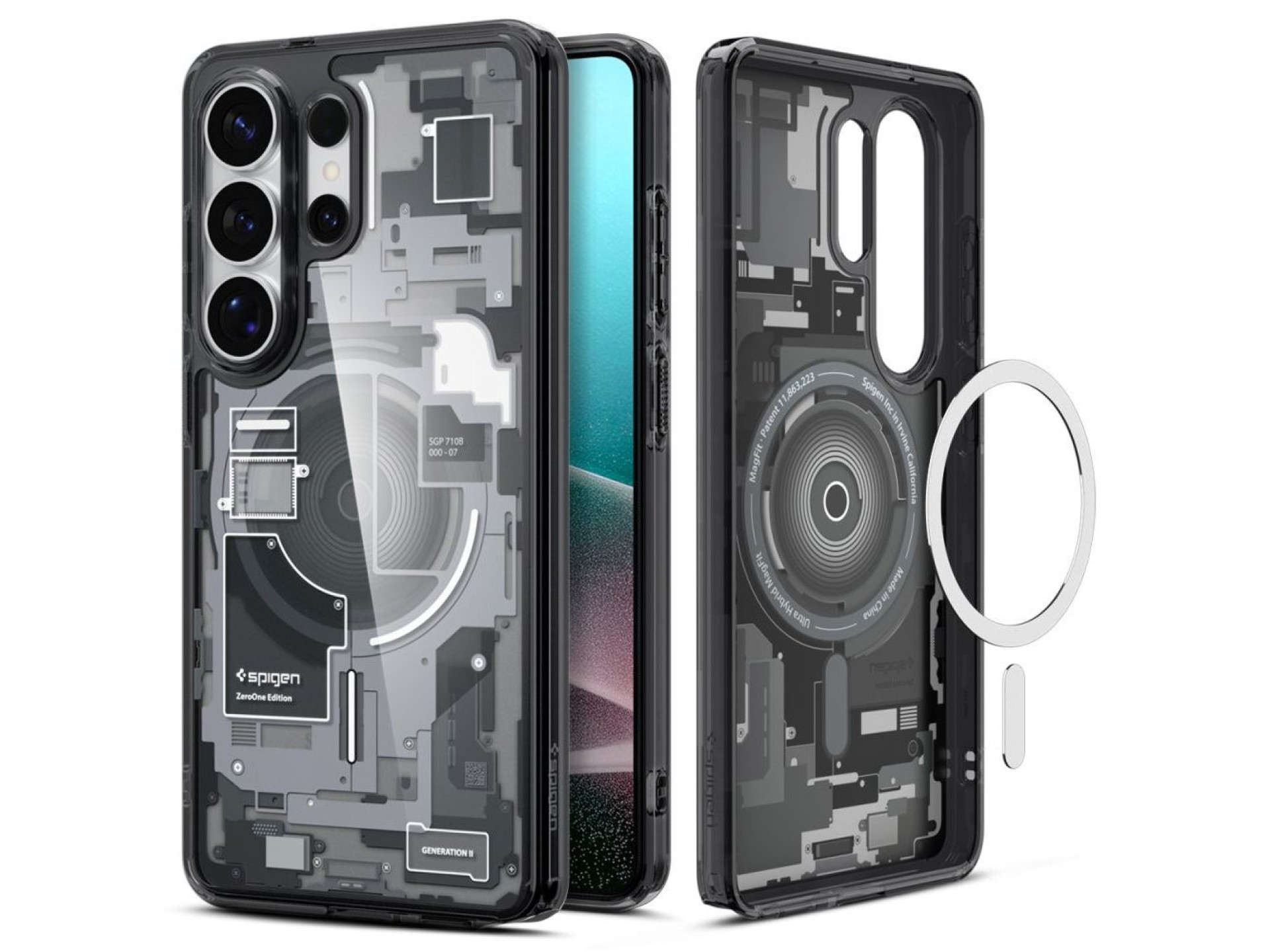 Capa Spigen Ultra Hybrid Mag MagSafe para Samsung Galaxy S26 Ultra Zero One - Preto Transparente