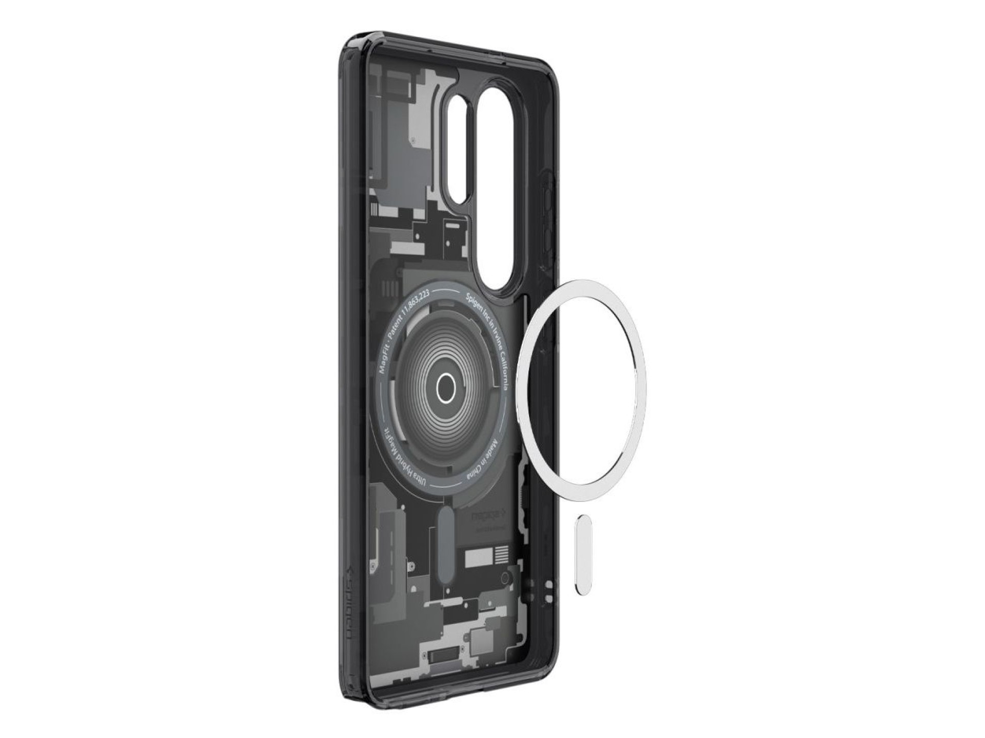 Funda Spigen Ultra Hybrid Mag MagSafe para Samsung Galaxy S26 Ultra Zero One - Negro transparente