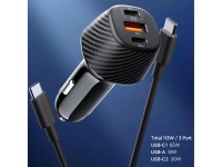 Carregador veicular Spigen Essential EV1133 de 3 portas - preto Carregador veicular Spigen Essential EV1133 de 3 portas - preto