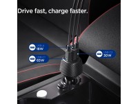 Carregador veicular Spigen Essential EV1133 de 3 portas - preto Carregador veicular Spigen Essential EV1133 de 3 portas - preto