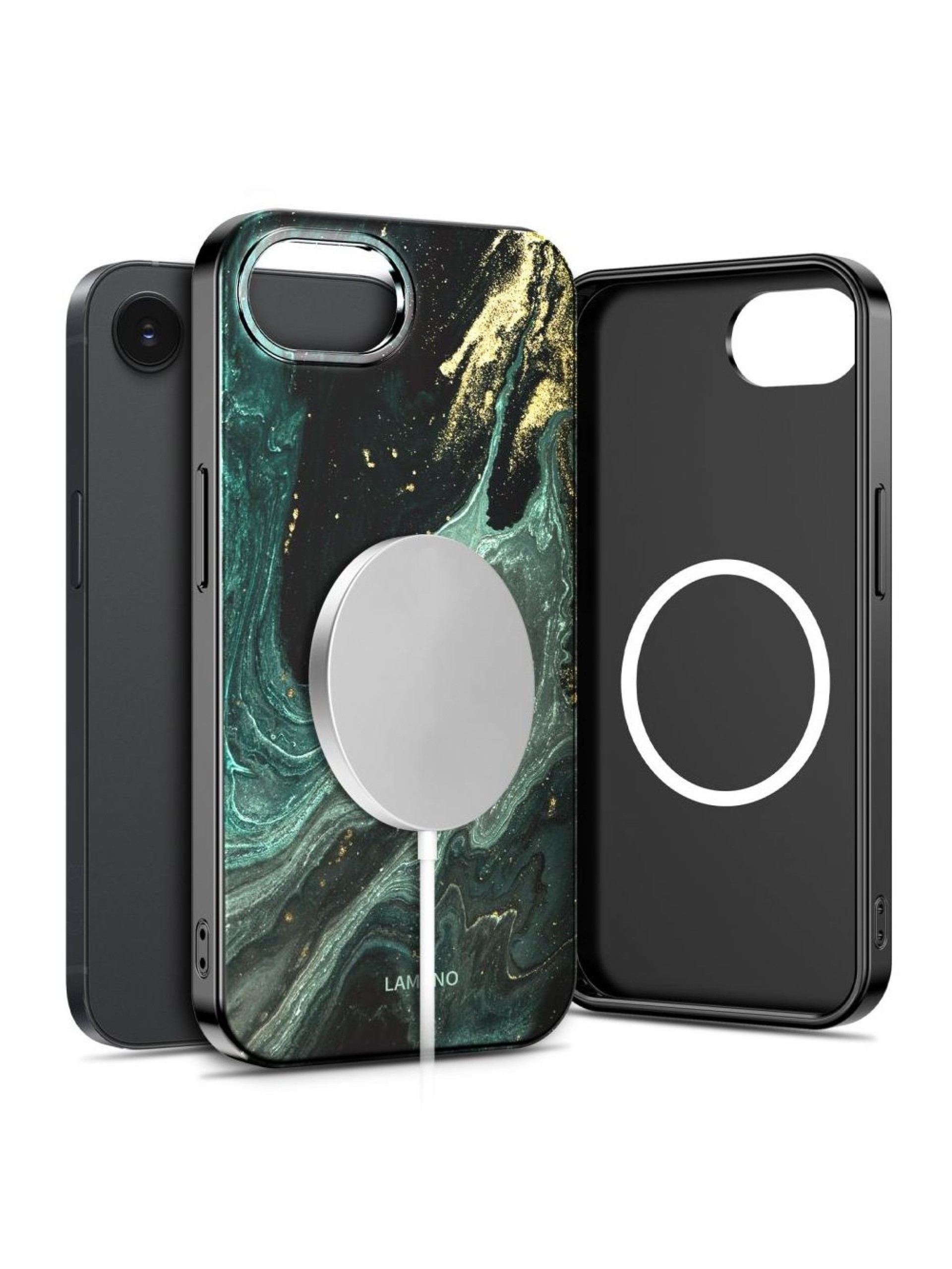 Capa Tech-Protect Lamano MagSafe para iPhone 16e / 17e - Preta e Verde