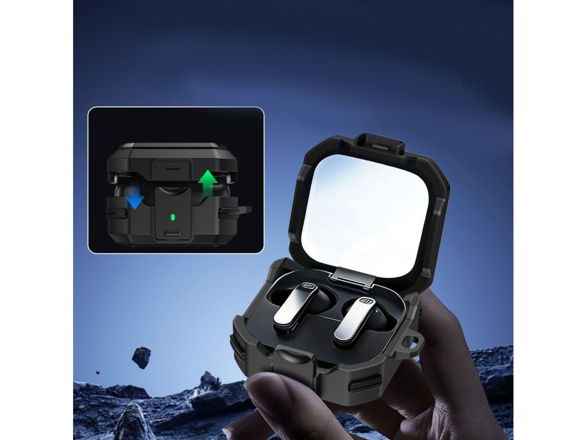 Capa Tech-Protect Carbonox MagSafe para Samsung Galaxy Buds 4 / 4 Pro - Preta