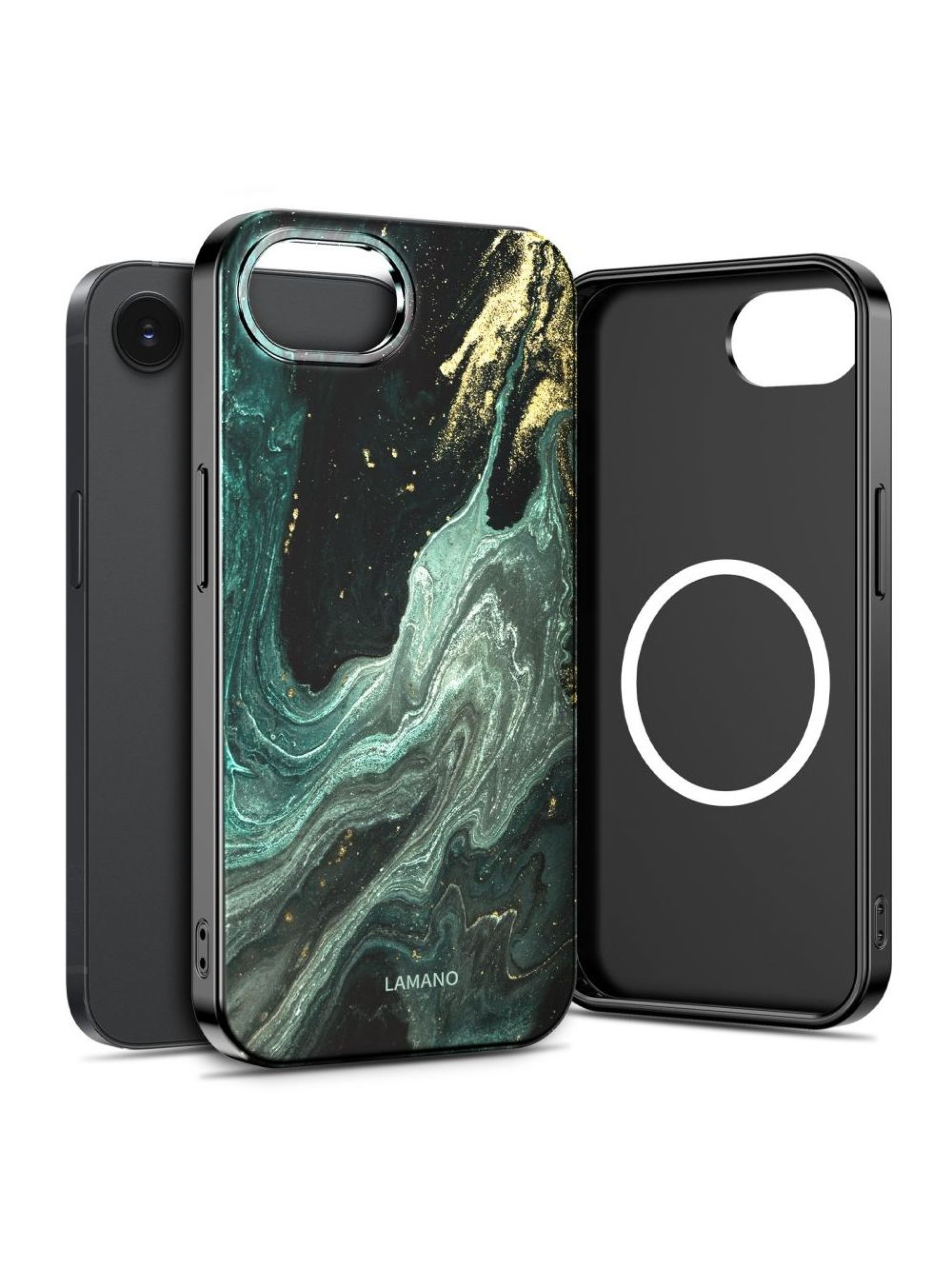 Capa Tech-Protect Lamano MagSafe para iPhone 16e / 17e - Preta e Verde