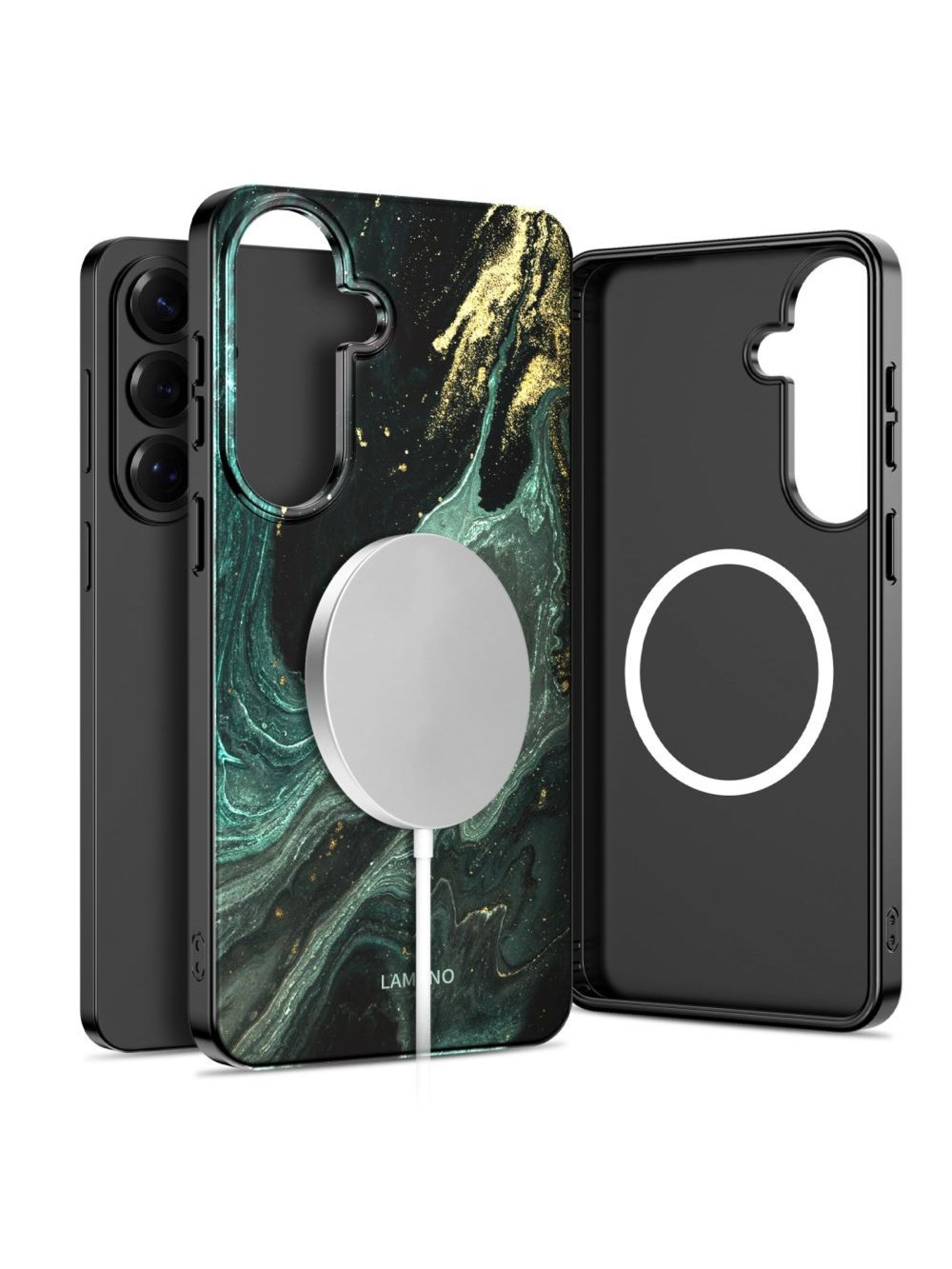 Tech-Protect Lamano MagSafe Case for Samsung Galaxy A57 5G - Black and Green
