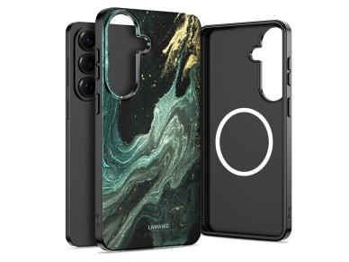 Tech-Protect Lamano MagSafe Case for Samsung Galaxy A57 5G - Black and Green Tech-Protect Lamano MagSafe Case for Samsung Galaxy A57 5G - Black and Green