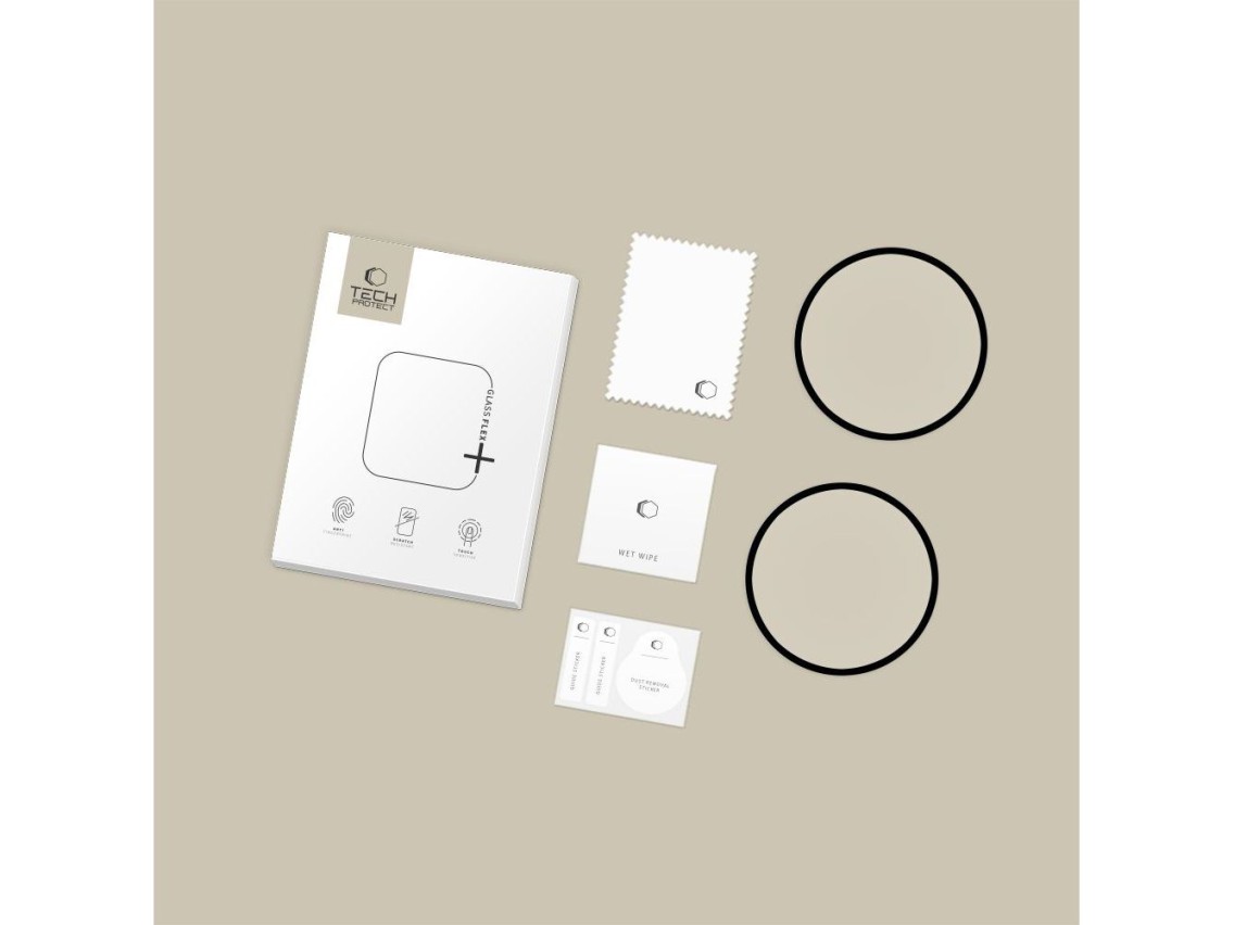 Protector de pantalla híbrido Tech-Protect Glass Flex+ (paquete de 2) para Huawei Watch GT Runner 2