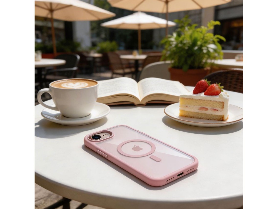 Funda Tech-Protect Magmat MagSafe para iPhone 16e / 17e - Rosa transparente