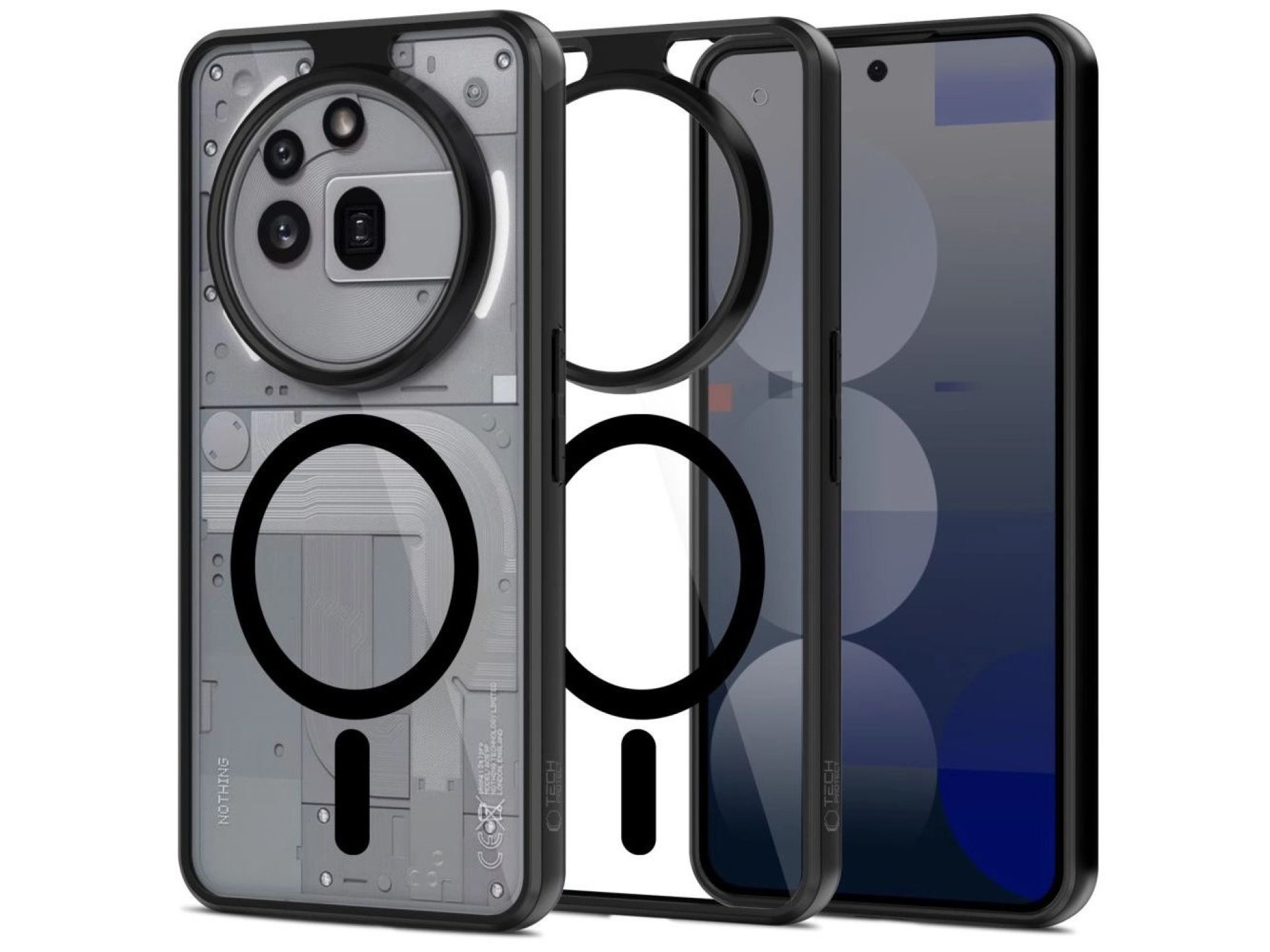 Funda Tech-Protect MagMat MagSafe para Nothing Phone 3A Pro - Negro transparente