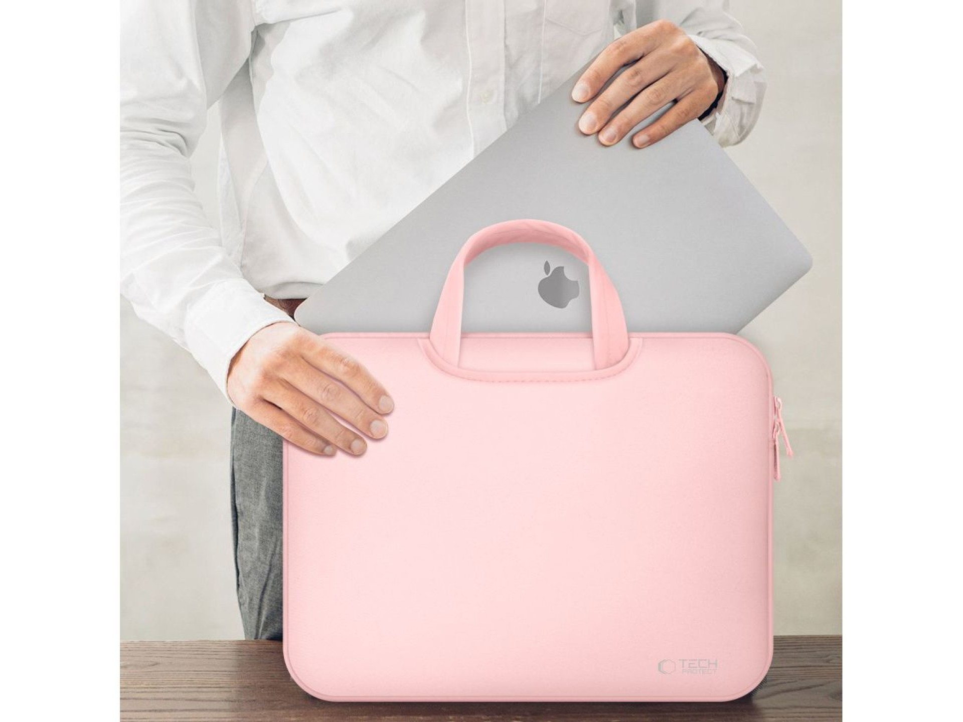 Bolsa para portátil de 15-16 pulgadas Tech-Protect de neopreno - Rosa