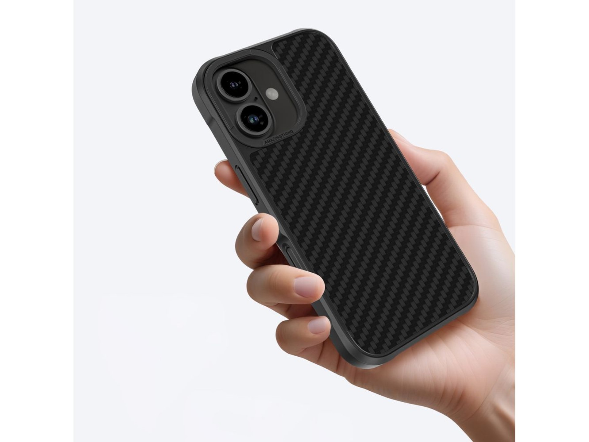 Capa AmazingThing Titan Max com fibras de aramida 1500D para iPhone 16 - Preta