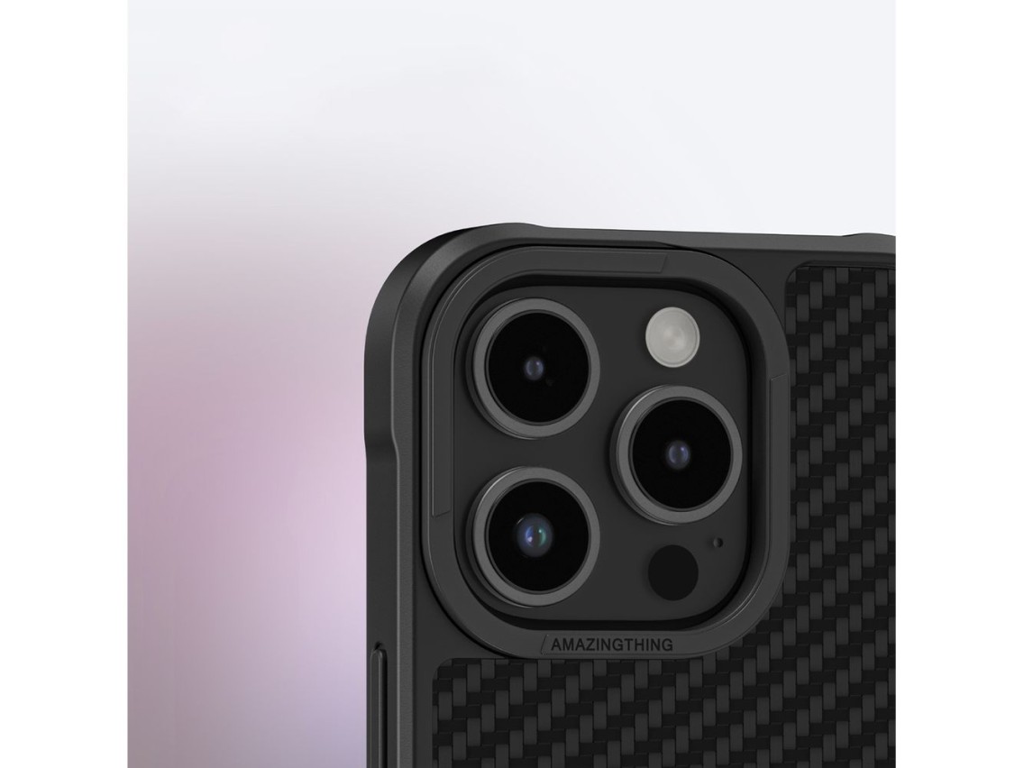 Capa AmazingThing Titan Max com fibras de aramida 1500D para iPhone 16 Pro Max - Preta