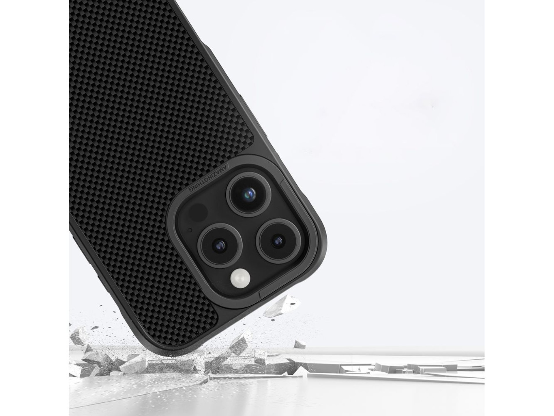 Capa AmazingThing Titan Max com fibras de aramida 600D para iPhone 16 Pro Max - Preta