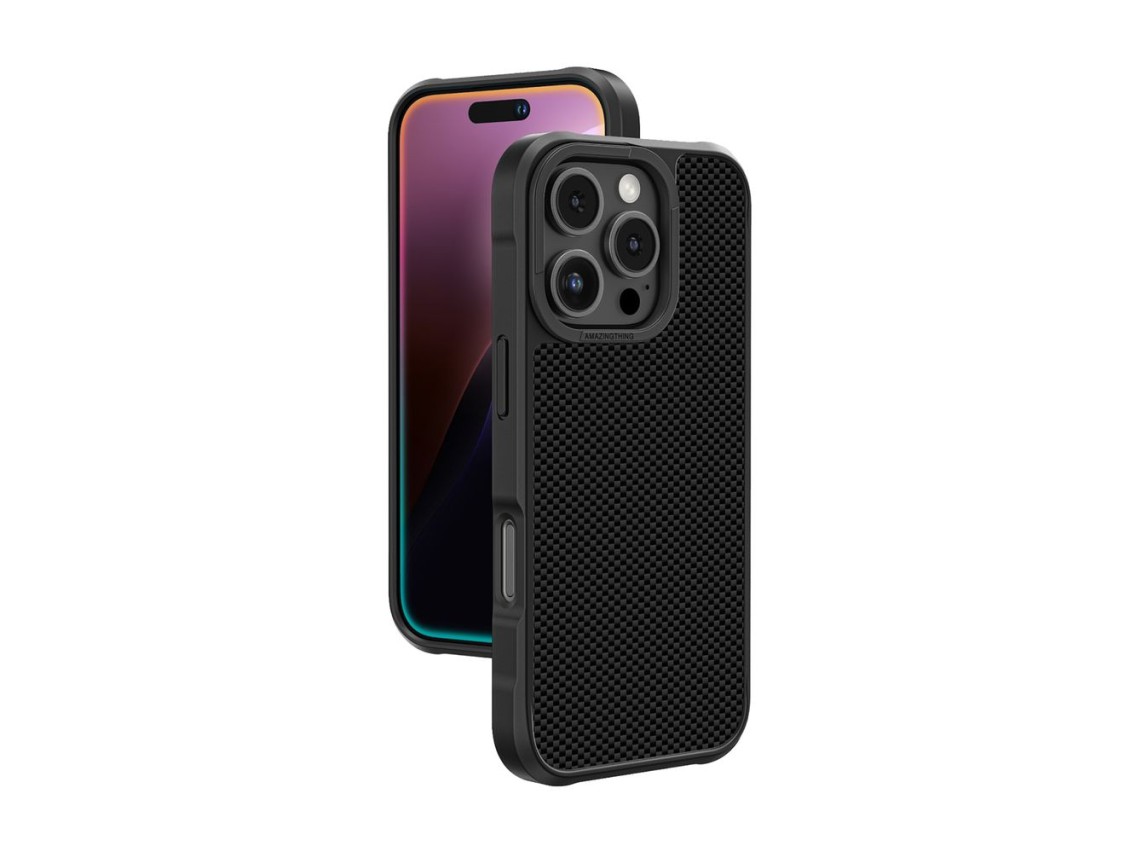 Funda AmazingThing Titan Max con fibras de aramida 600D para iPhone 16 Pro - Negra