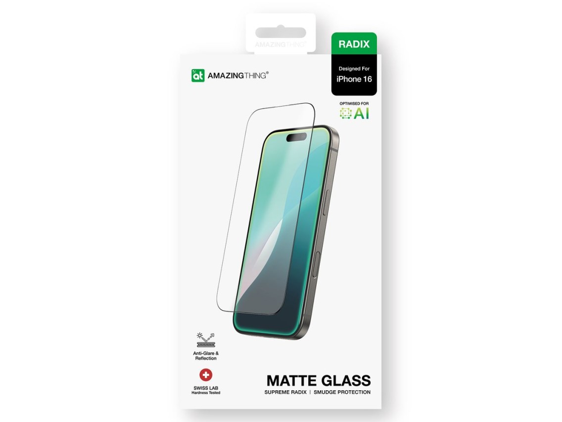 AmazingThing Radix Matte Glass tempered glass for iPhone 16