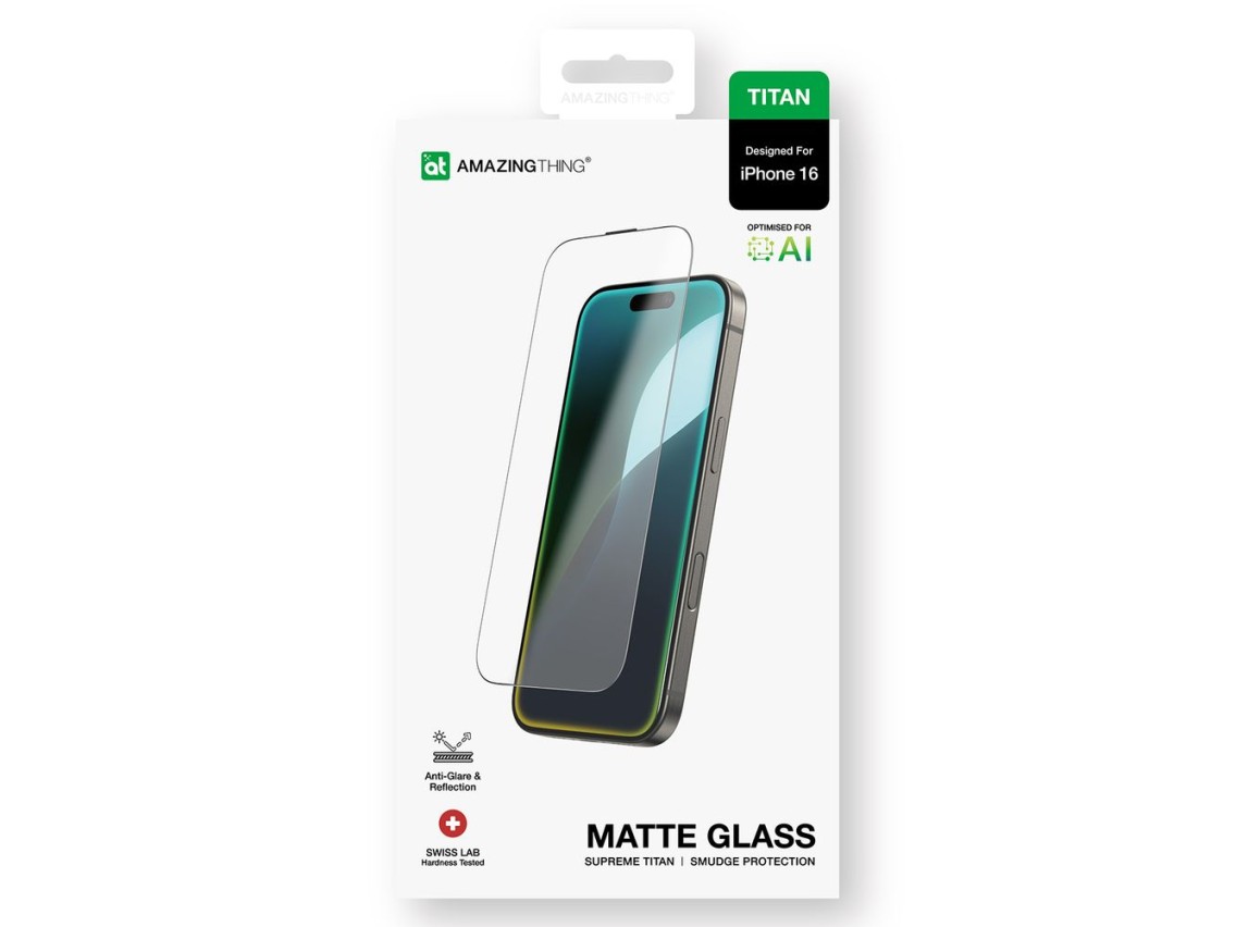 AmazingThing Titan Matte Glass tempered glass for iPhone 16